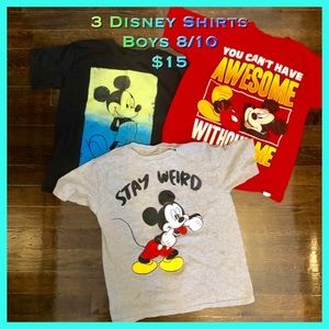 💫 3 Boys Disney Shirts Size 8/10 💫